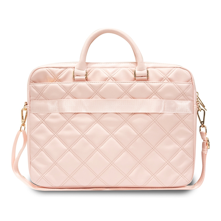 Сумка Guess для ноутбуков 15"/16" Quilted Bag 4G metal logo with Zipper Pink