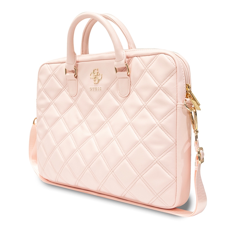 Сумка Guess для ноутбуков 15"/16" Quilted Bag 4G metal logo with Zipper Pink
