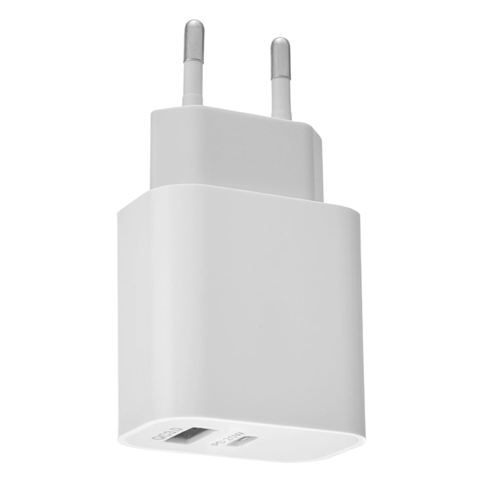 Сетевое зарядное устройство Rocket Space Pro USB-A/USB-C, 20W, белый