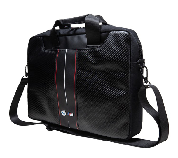 Сумка BMW для MacBook 15" Computer Bag Carbon Colored lines Black/Red, черная
