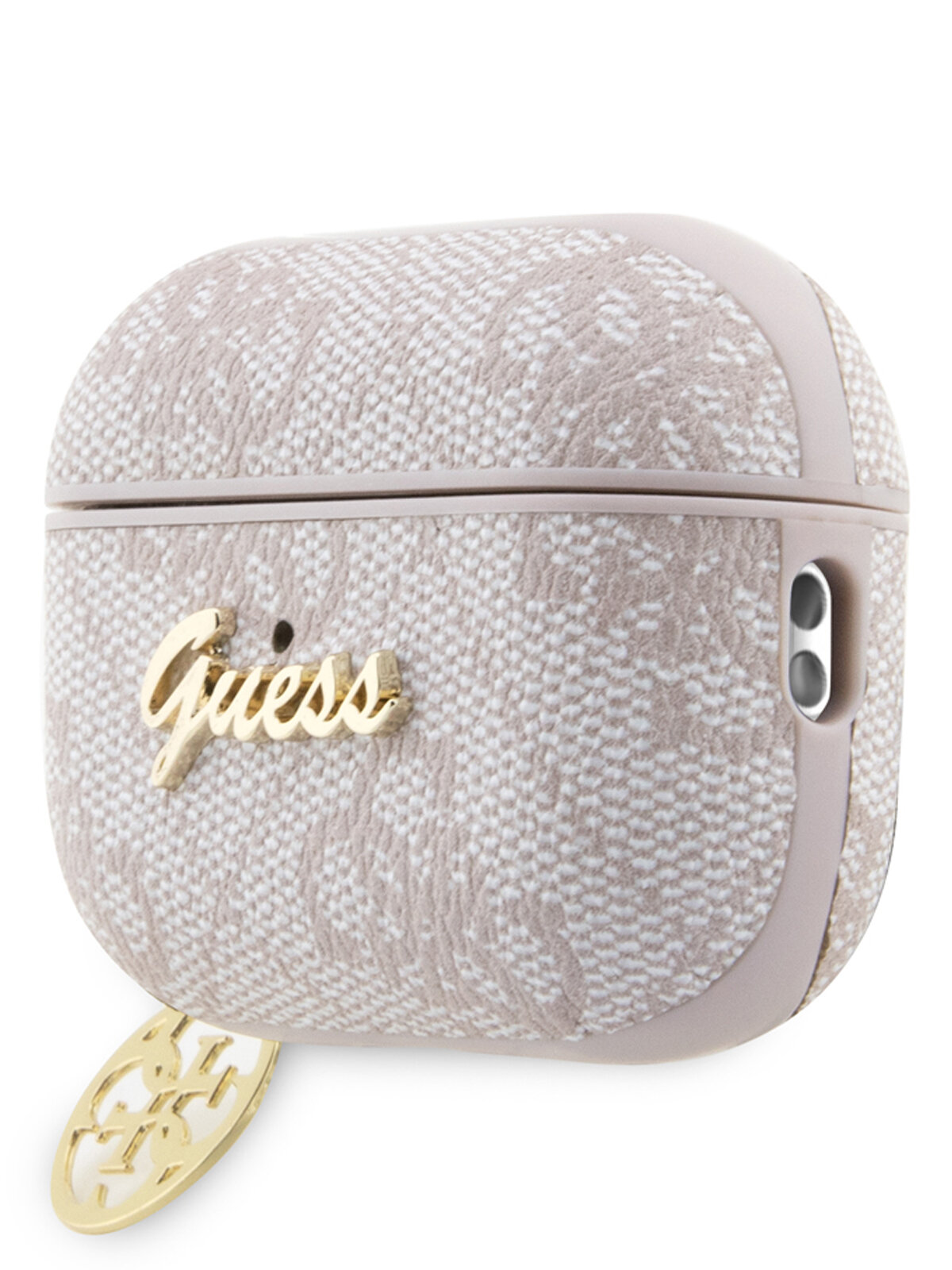Чехол Guess для Airpods Pro 2 PU leather 4G with metal logo and carabin Pink