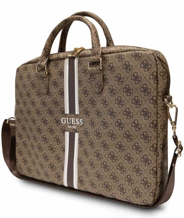 Чехол Guess для MacBook 16" Sleeve 4G Stripes, коричневый