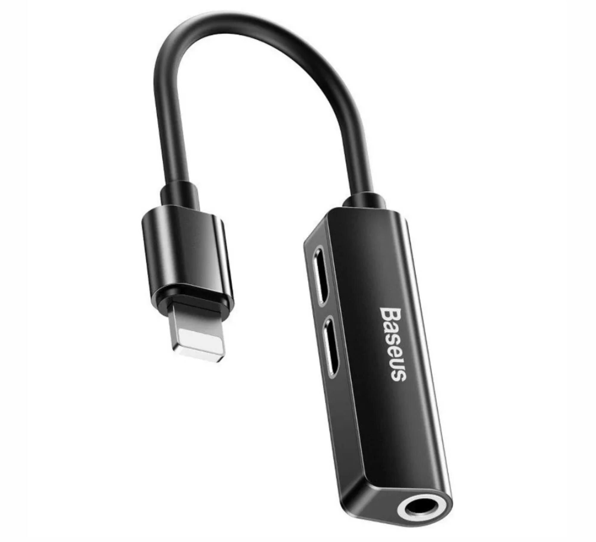 Адаптер-переходник Baseus L52 Lightning to 2Х Lightning & 3.5 mm Black