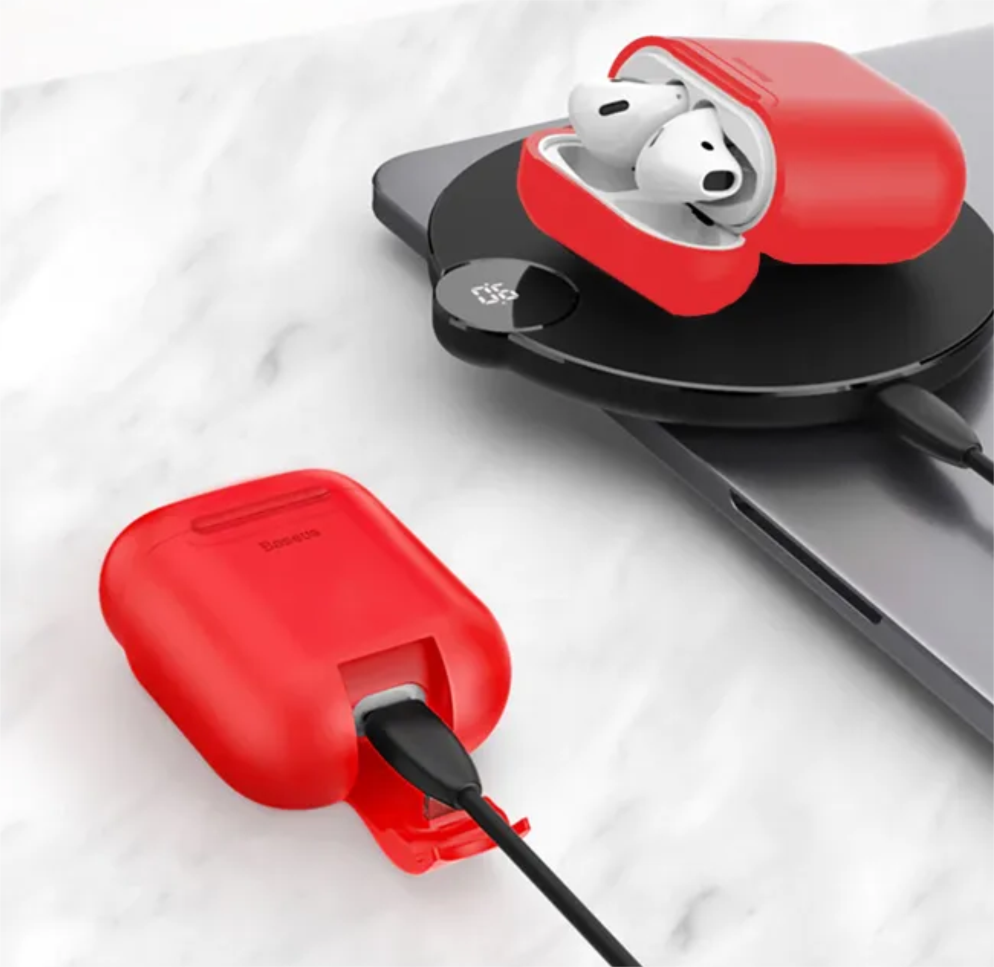 Чехол Baseus Wireless Charger для Airpods, красный